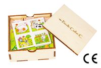 Montessori Ahşap Zeka Oyunları w-Puzzle Cube C Hayvanları Tanıyalım 7