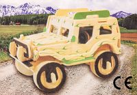 Montessori Ahşap Zeka Oyunları / w-3D Puzzle- JEEP