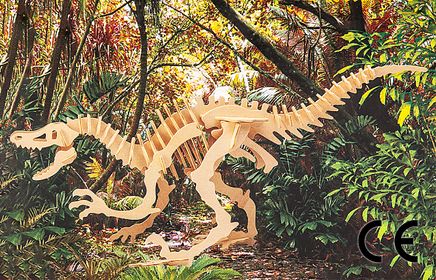 Montessori Ahşap Zeka Oyunları / w-3D Puzzle- Velociraptor