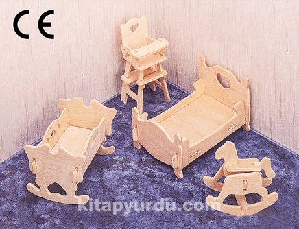 Montessori Ahşap Zeka Oyunları / w-3D Puzzle-Children Room