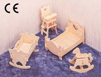 Montessori Ahşap Zeka Oyunları / w-3D Puzzle-Children Room