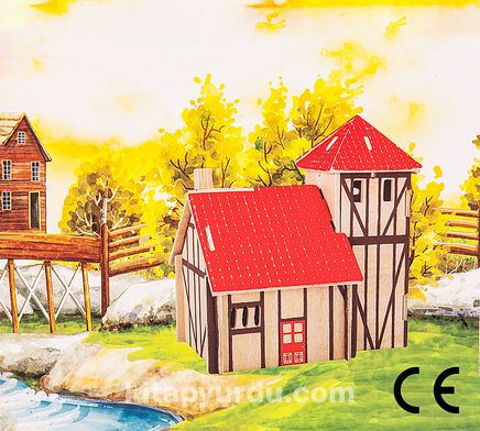 Montessori Ahşap Zeka Oyunları / w-3D Puzzle- Farm House
