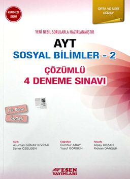 AYT Sosyal Bilimler 2 Çözümlü 4 Deneme Sınavı Orta ve İleri Düzey