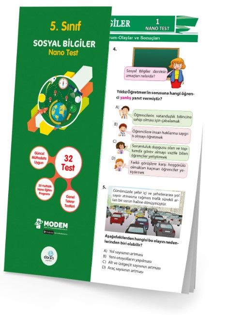 5. Sınıf  Sosyal Bilgiler Nano Test (Yaprak Test)