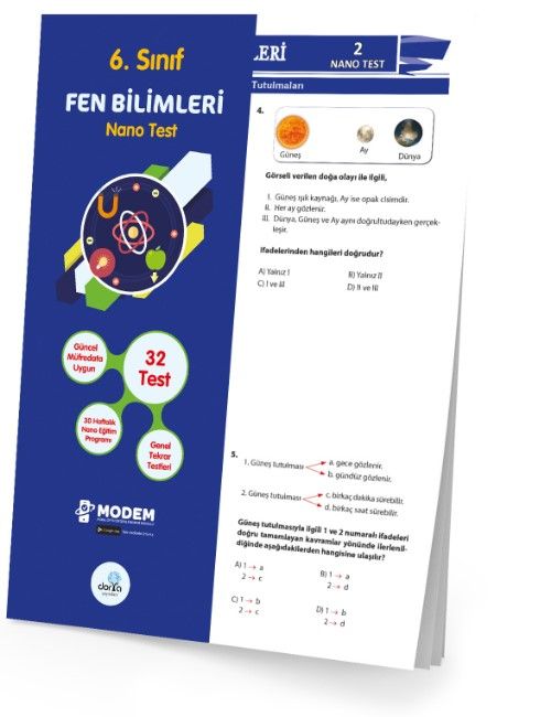 6. Sınıf Fen Bilimleri Nano Test (Yaprak Test) 
