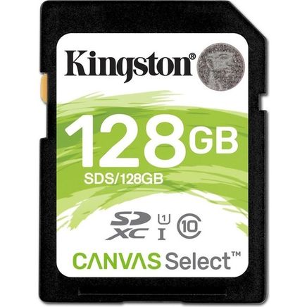 Kingston 128Gb Sdxc Canvas Select 80R Cl10 Uhs-I Card Sds/128Gb