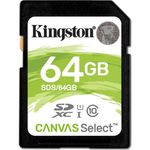 Kingston 64Gb Sdxc Canvas Select 80R Cl10 Uhs-I Card Sds/64Gb