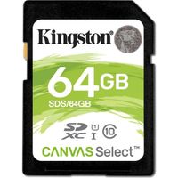 Kingston 64Gb Sdxc Canvas Select 80R Cl10 Uhs-I Card Sds/64Gb