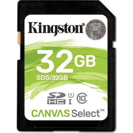 Kingston 32Gb Sdhc Canvas Select 80R Cl10 Uhs-I Card Sds/32Gb