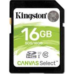 Kingston 16Gb Sdhc Canvas Select 80R Cl10 Uhs-I Card Sds/16Gb