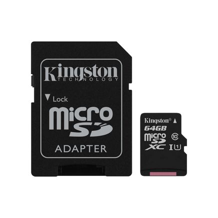 Kingston 64Gb Microsdxc Canvas Select 80R Cl10 Uhs-I Card + Sd Adapter Sdcs/64Gb