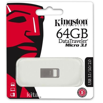 Kingston 64Gb Dtmıcro Usb 3.1/3.0  Metal (Okuma 100Mb/S) Dtmc3/64Gb