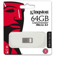 Kingston 64Gb Dtmıcro Usb 3.1/3.0  Metal (Okuma 100Mb/S) Dtmc3/64Gb