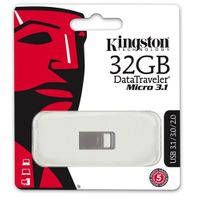 Kingston 32Gb Dtmicro Usb 3.1/3.0  Metal (Okuma 100Mb/S) Dtmc3/32Gb