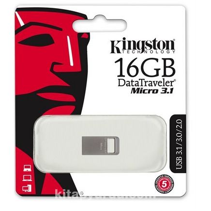 Kingston 16Gb Dtmicro Usb 3.1/3.0 Metal (Okuma 100Mb/S) Dtmc3/16Gb