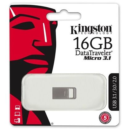 Kingston 16Gb Dtmicro Usb 3.1/3.0 Metal (Okuma 100Mb/S) Dtmc3/16Gb