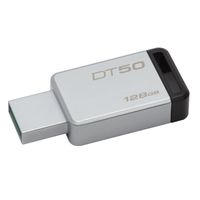 Kingston 128Gb Usb 3.1 Gen1(Usb3.0) Datatraveler 50 (Metal/Siyah) Dt50/128Gb