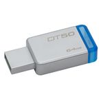 Kingston 64Gb Usb 3.1 Gen1(Usb3.0) Datatraveler 50 (Metal/Mavi) Dt50/64Gb