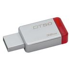 Kingston 32Gb Usb 3.1 Gen1(Usb3.0) Datatraveler 50 (Metal/Kırmızı) Dt50/32Gb