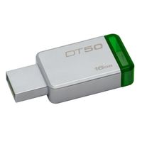 Kingston 16Gb Usb 3.1 Gen1(Usb3.0) Datatraveler 50 (Metal/Yeşil) Dt50/16Gb