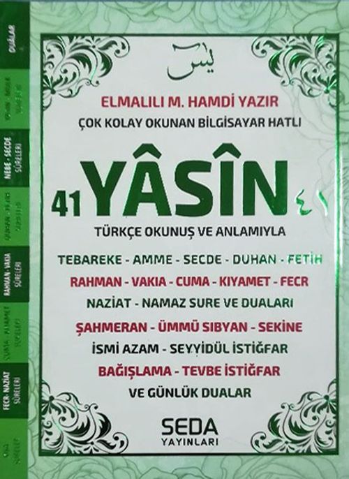 41 Yasin Çanta Boy Yeşil Renkli Kod(198)