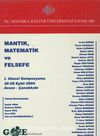 Mantık, Matematik ve Felsefe / I. Ulusal Sempozyumu 2003 & Assos-Çanakkale