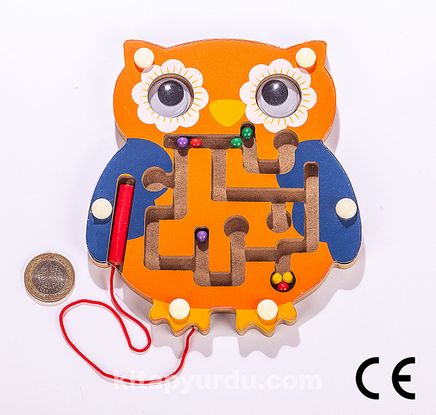 Montessori Ahşap Zeka Oyunları / w-Owl Maze