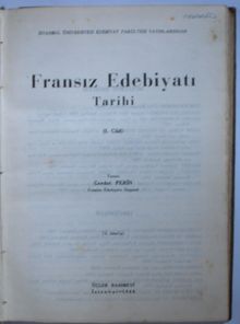 Fransız Edebiyatı Tarihi / 1. Cild (Kod:6-I-17)