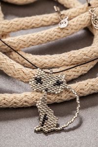 Miyuki Gümüş Kedi Kolye (Miyuki 305)