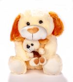 Müzikli Yavrulu Peluş Köpek (Krem) (837838) (40cm)