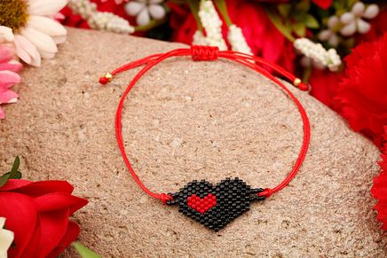 Miyuki Kalp Bileklik Siyah (Miyuki 204)