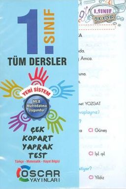 1.Sınıf Tüm Dersler Çek Kopart Yaprak Test 