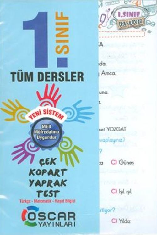 1.Sınıf Tüm Dersler Çek Kopart Yaprak Test 