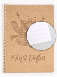 Bookinzi - 80gr.  40 yaprak A4 Spiralli Müzik Defteri