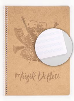 Bookinzi - 80gr.  40 yaprak A4 Spiralli Müzik Defteri