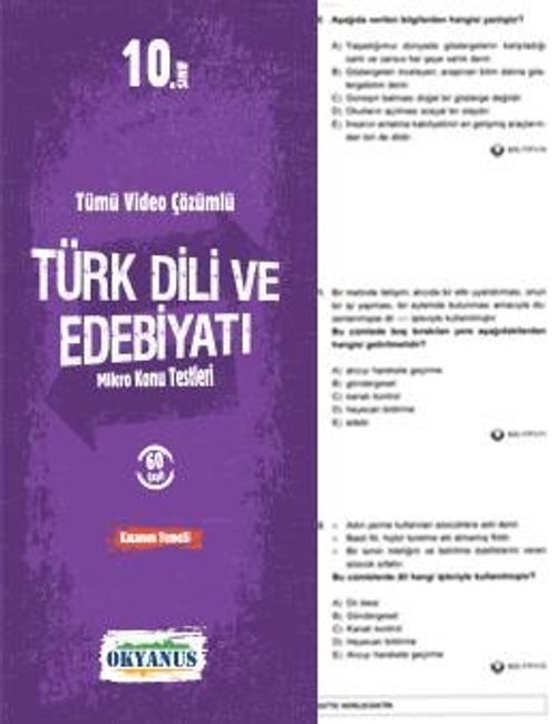 10. Sınıf Türk Dili ve Edebiyatı Yaprak Test