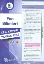 5.Sınıf Fen Bilimleri Yaprak Test