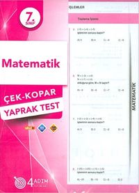 7. Sınıf Matematik Çek Kopar Yaprak Test