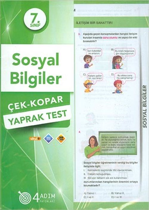 7. Sınıf Sosyal Bilgiler Çek Kopar Yaprak Test