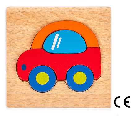 Montessori Ahşap Zeka Oyunları / w-Basic Parts CAR 