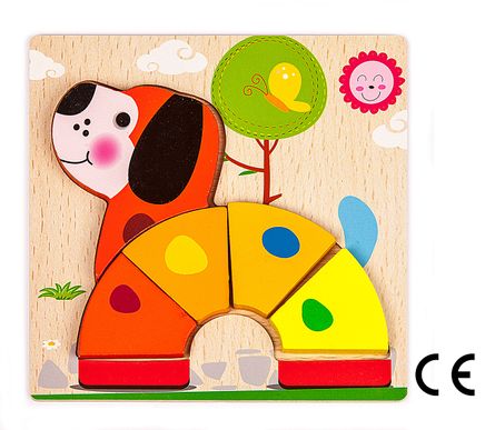 Montessori Ahşap Zeka Oyunları / w-Basic Parts DOG