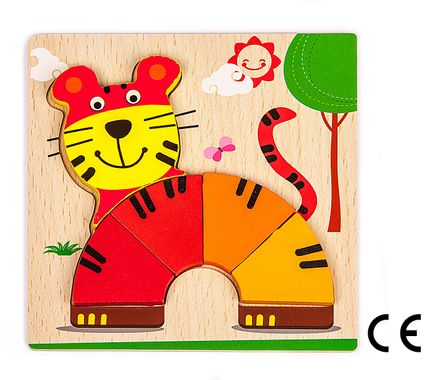 Montessori Ahşap Zeka Oyunları / w-Basic Parts TIGER