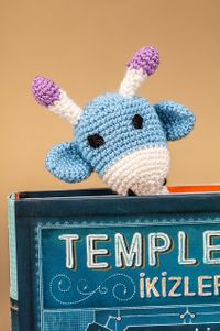 Amigurumi Mavi Zurafa Kitap Ayracı