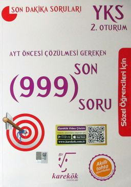 AYT Öncesi Çözülmesi Gereken Son 999 Soru (Sözel İçin)