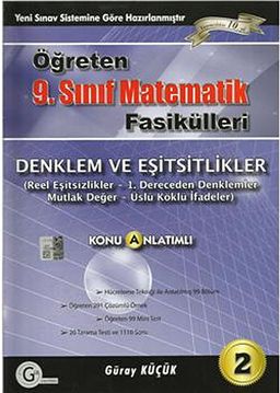 9.Sınıf Öğreten Matematik Fasikülleri /Denklem ve Eşitsizlikler Konu Anlatımlı