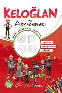 Keloğlan ve Arkadaşları / Çizgi Çalışması Yapıyor - Boyama Kitabı