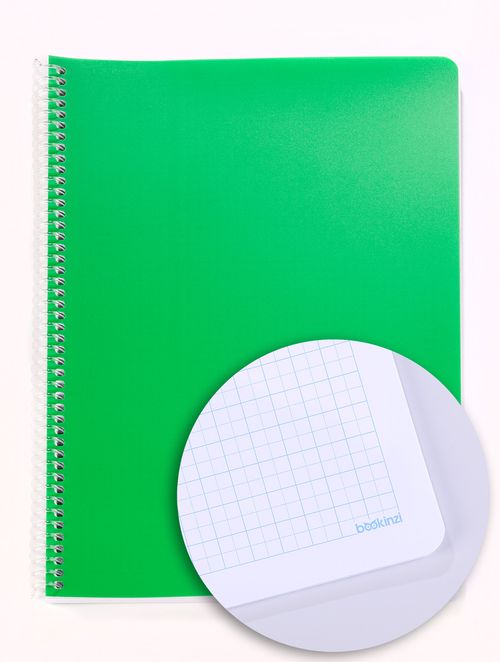 Bookinzi Okul Defteri - 80gr. 70 yaprak A4 Spiralli Mavi Kareli Defter