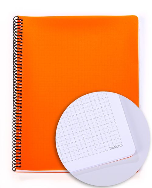Bookinzi Okul Defteri - 80gr. 70 yaprak A4 Spiralli Gri Kareli Defter
