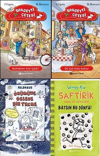 Set 2 (4 Kitap)( Spagetti Çetesi - Bisikletimi Kim Çaldı?/Spagetti Çetesi - Öf, Çok Kötü Koktu!/Saftirik - Batsın Bu Dünya!/Önümüze Gelene Bir Tekme)