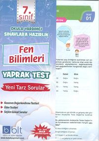 7.Sınıf Fen Bilimleri Yaprak Tes